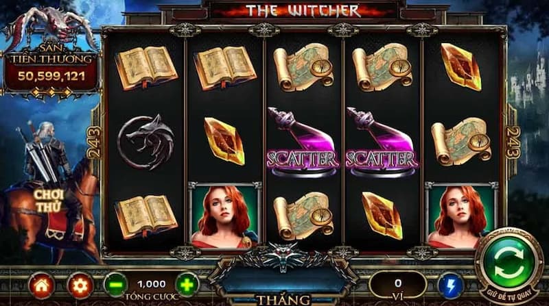Nổ hũ The Witcher IBET68: Quay hũ săn bộ 7 quyền lực 3 biểu tượng xuất hiện trong slot The Witcher